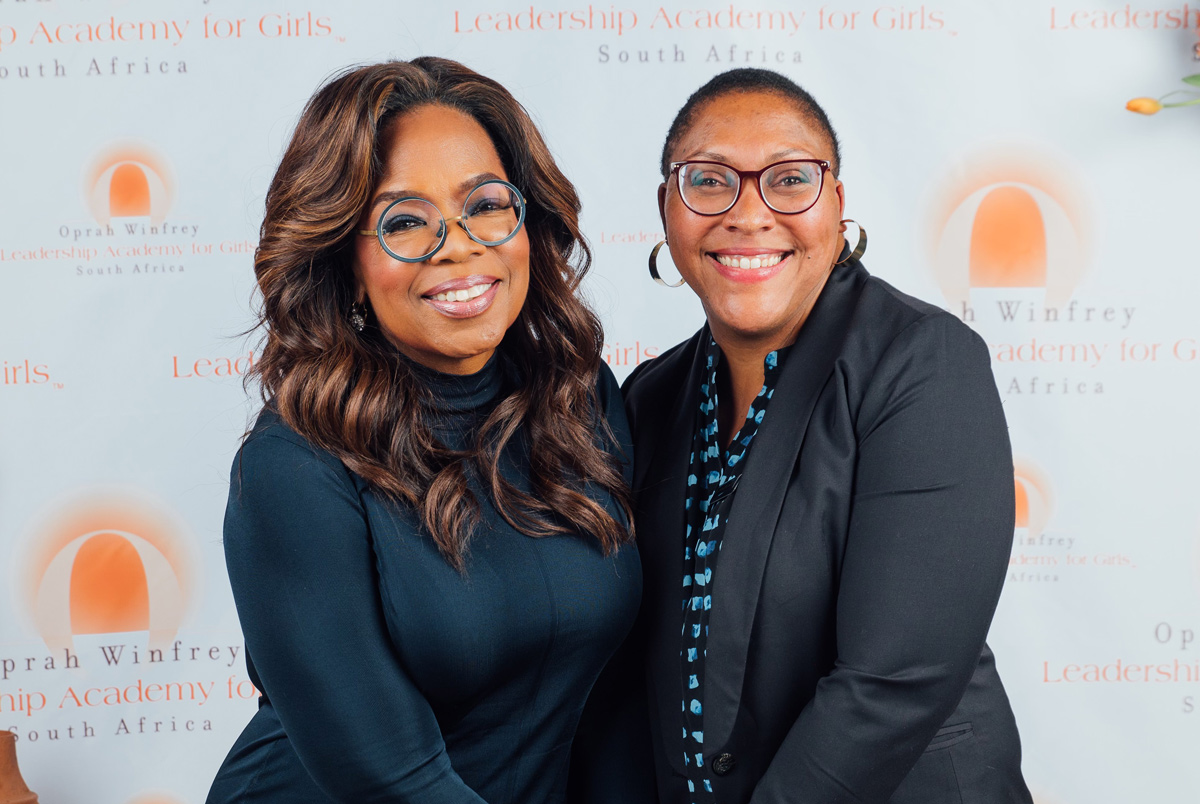 Charlotte Jacobs (right) with Oprah Winfrey in South Africa. Photo: Courtesy of Charlotte Jacobs