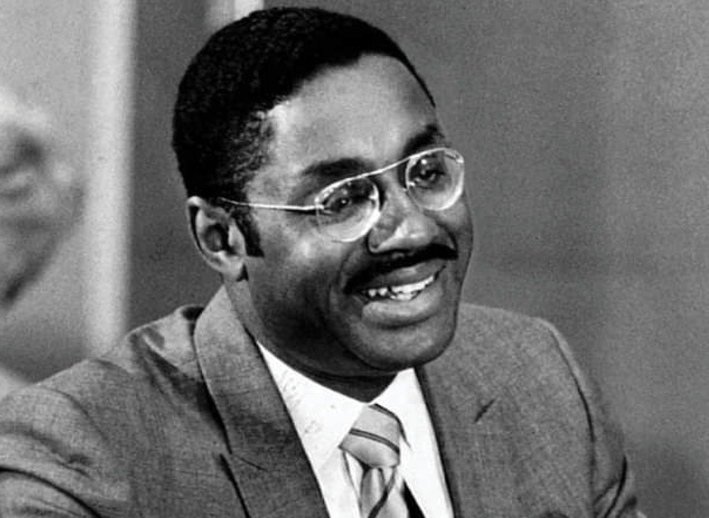 old black and white photograph of a headshot of Marcus Foster