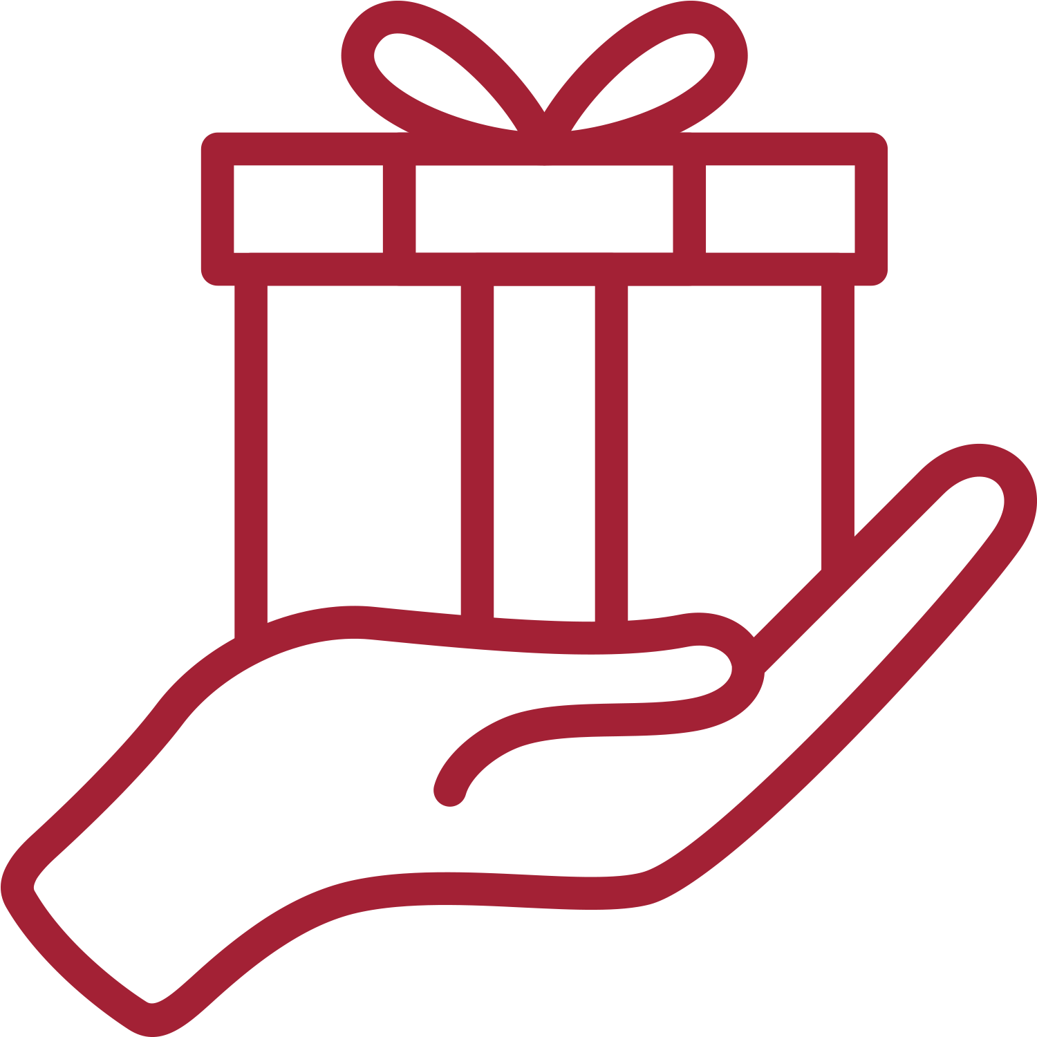 hand holding gift icon