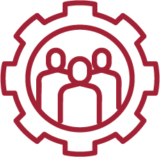 icon of three figures in gear