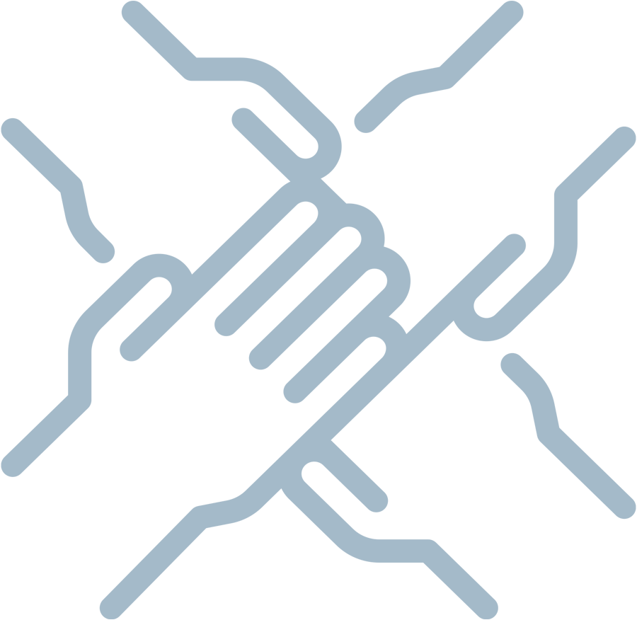 hand huddle icon